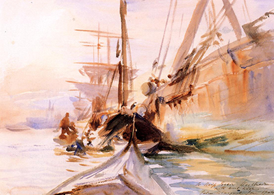 Unloading Boats in Venice John Singer Sargent